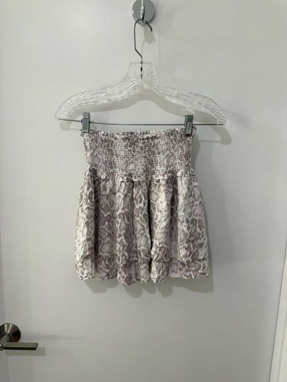 Olivaceous Women's Snakeskin Print Ruffled Mini Skort Size Small